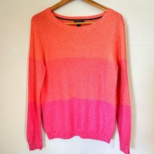 L Tommy Hilfiger Lightweight 100% Cotton Pink Ombre Sweater
